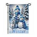 BlissYard Garden Flag Snowman Family Forest Winter 12x18 Inch Polyester