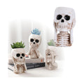 JOYO Halloween Planter Pot Decor - Skeleton Flower Planter Pot,Pumpkin Bucket Vase,Cute Skull Bucket Vase,Skull Candy Bowl Gothic Ornaments for Home Indoor Outdoor Garden (01 Cute Skull)