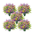 Der Rose 24 Bundles Artificial Flowers Bulk for Outdoors UV Resistant Fake Flowers Spring for Garden Patio Porch Farmhouse Home Window Box Decor（Colourful）