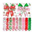 9 Rolls Christmas Wired Ribbon Candy Peppermint Wreaths