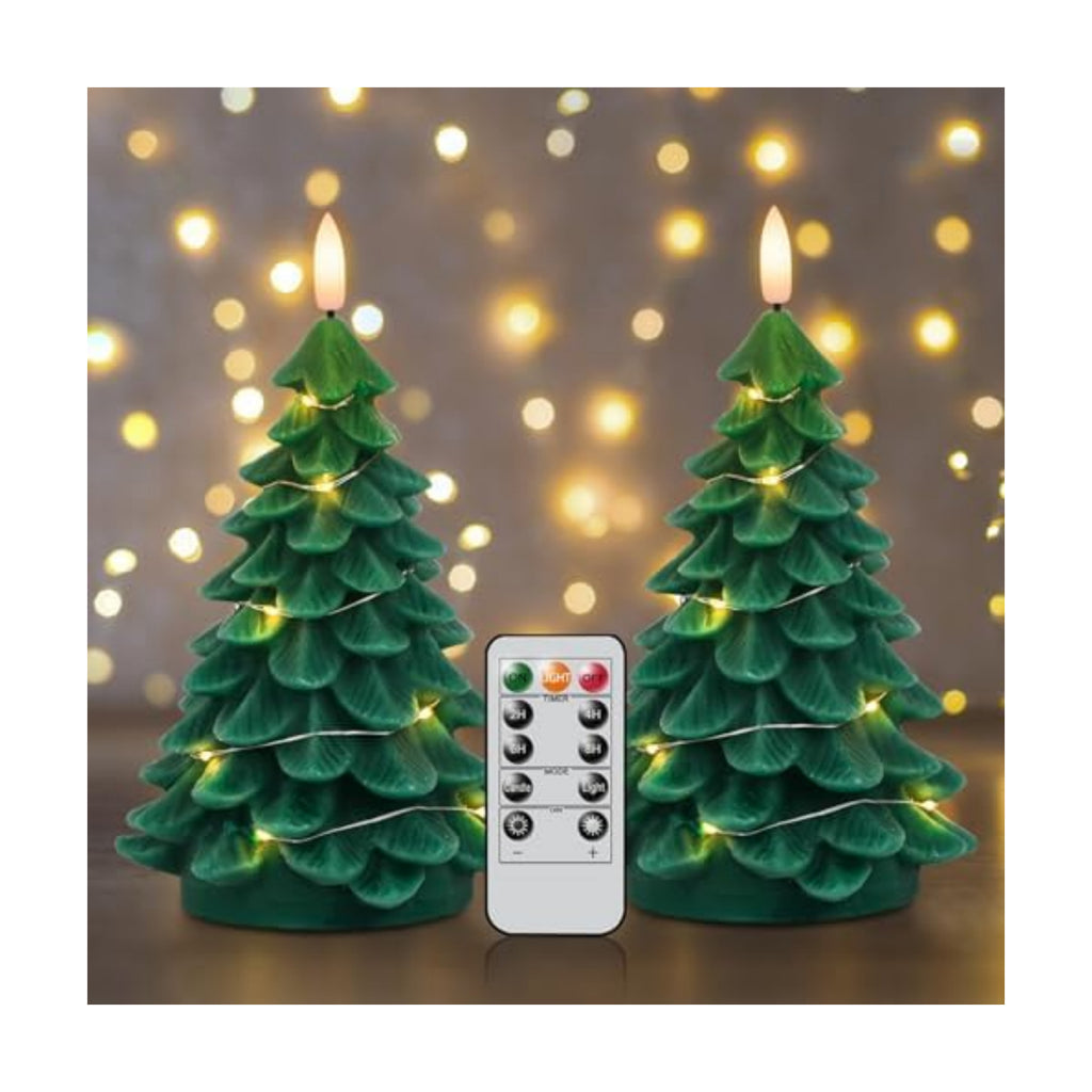 Eldnacele Christmas Tree Flameless Candles String Light with Remote Timer
