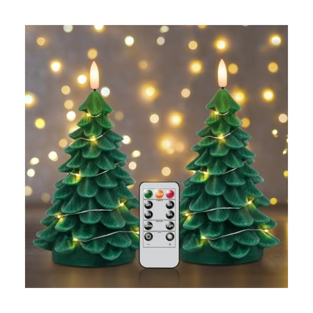 Eldnacele Christmas Tree Flameless Candles String Light with Remote Timer