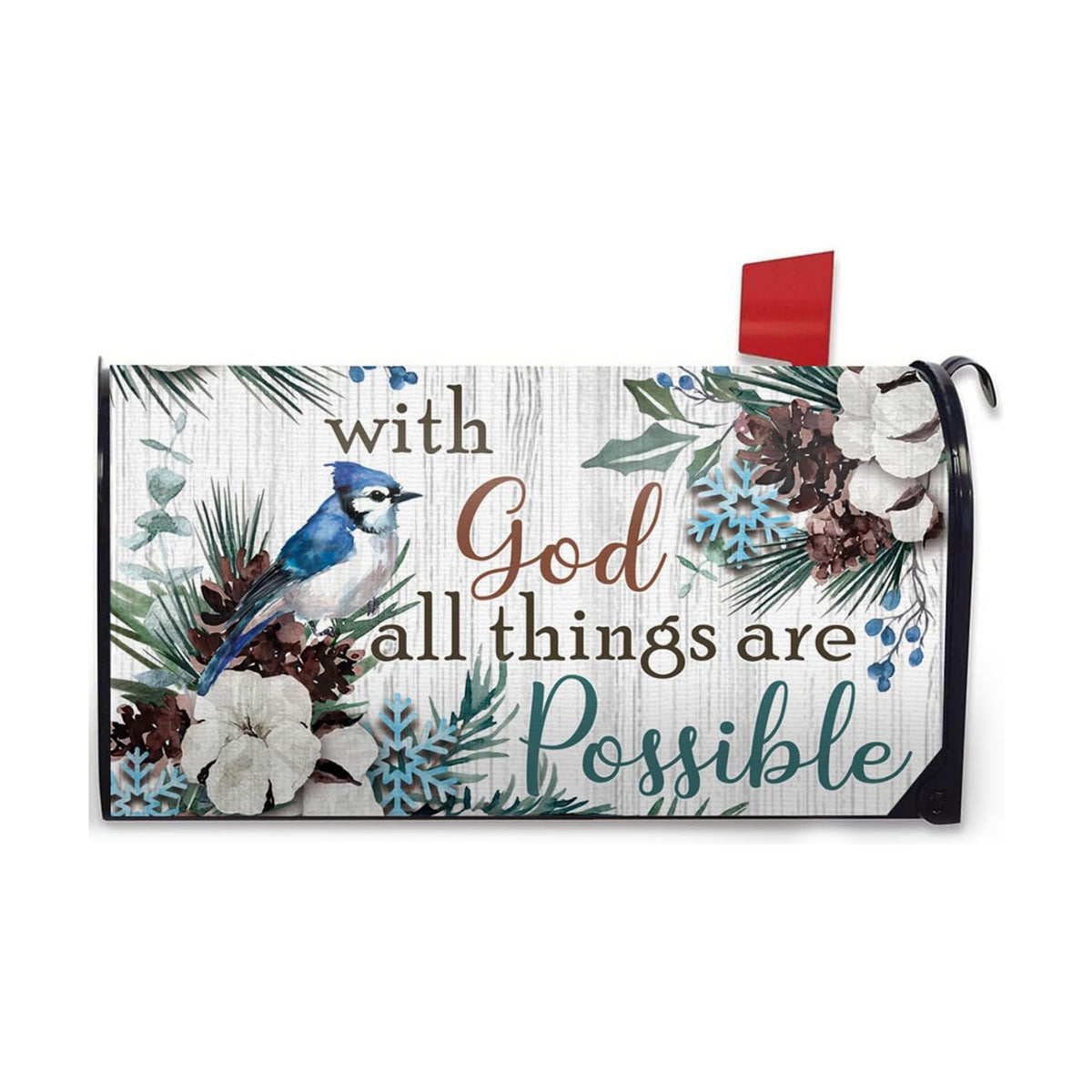 Christian with God All Things are Possible Mailbox Cover Magnetic