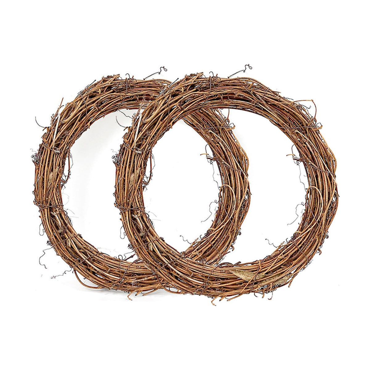 4 Inch Grapevine Wreath, 2 Pcs Rattan Branch Wreath Frame Plaim Wreaths for DIY Decorating Front Door Wreaths Making Supplies for Christmas Wedding Holiday Wall Decor (2, 4Inch)
