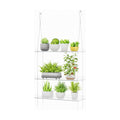 Lifewit 3-Tier Window Plant Shelves, 15" Acrylic Adjustable Hanging Shelf | Versatile Hanger for Small Plants or