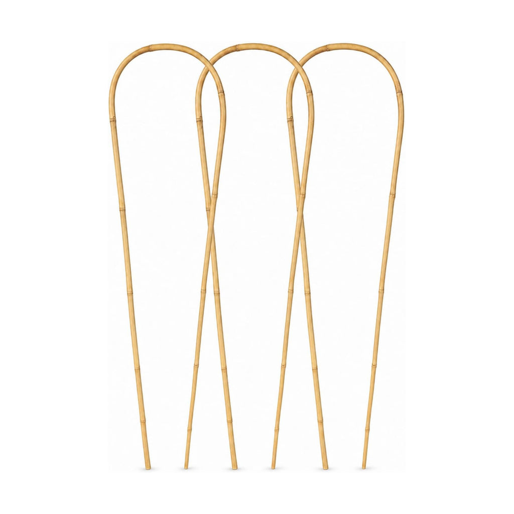 36in Natural Bamboo U-Hoop Trellis for Climbing Plants, 3 PCS | U-Shaped Plant Support Hoop for Potted Plants, Vines