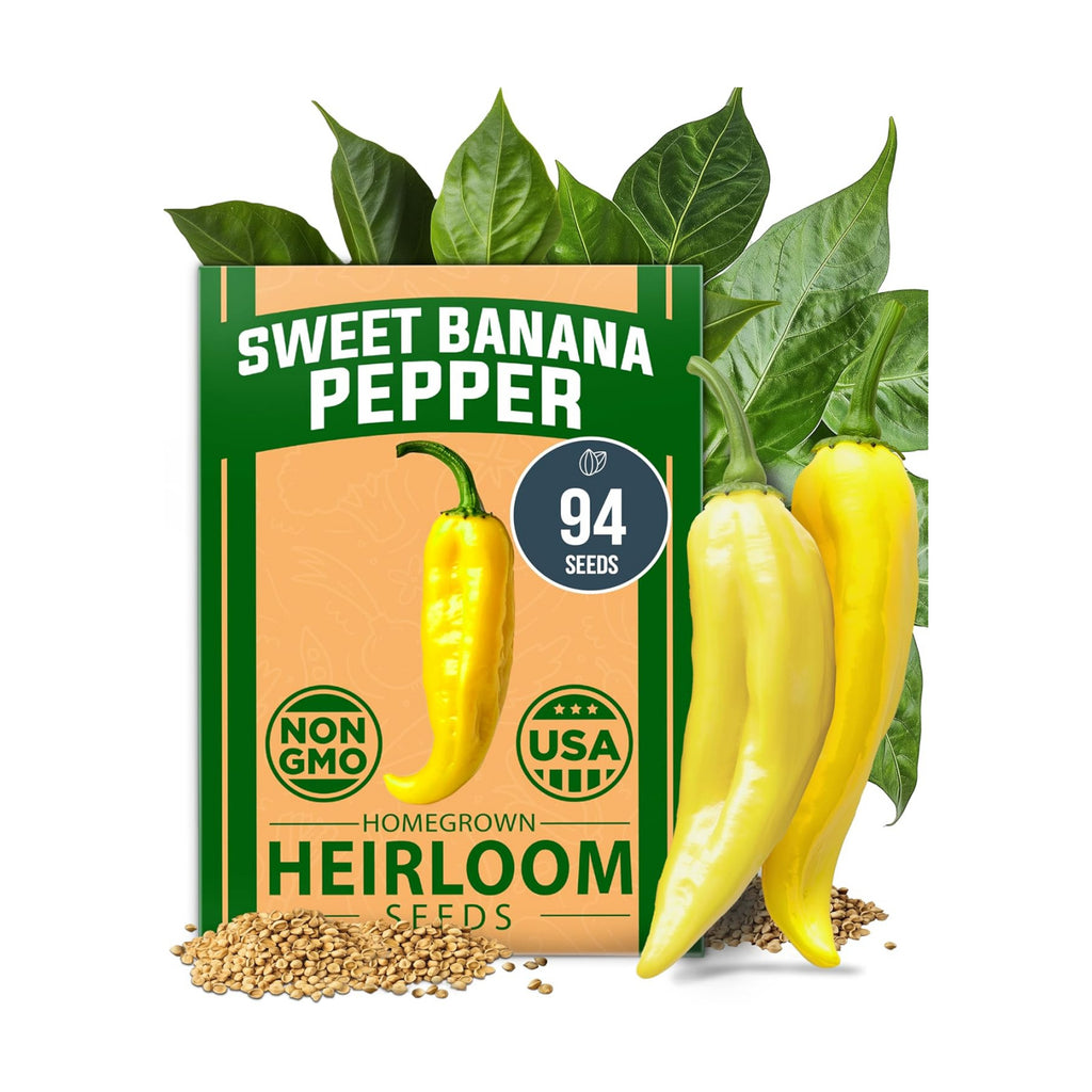 HOME GROWN Banana Pepper Seeds, 94+ Seeds, Capsicum annuum