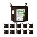 5 Gallon Fabric Grow Bags with Handles - 10-Pack - Breathable, Aerated, Portable - Black - Ideal for Vegetables, Herbs
