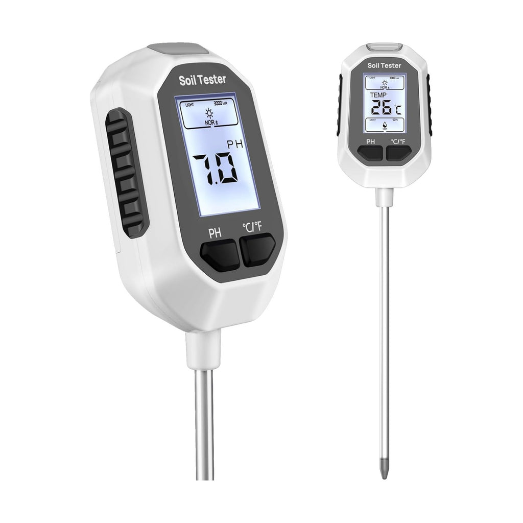 YAMRON 4-in-1 Soil Moisture Meter Digital Plant Temperature/Soil Moisture/pH Meter/Sunlight Intensity Backlight LCD