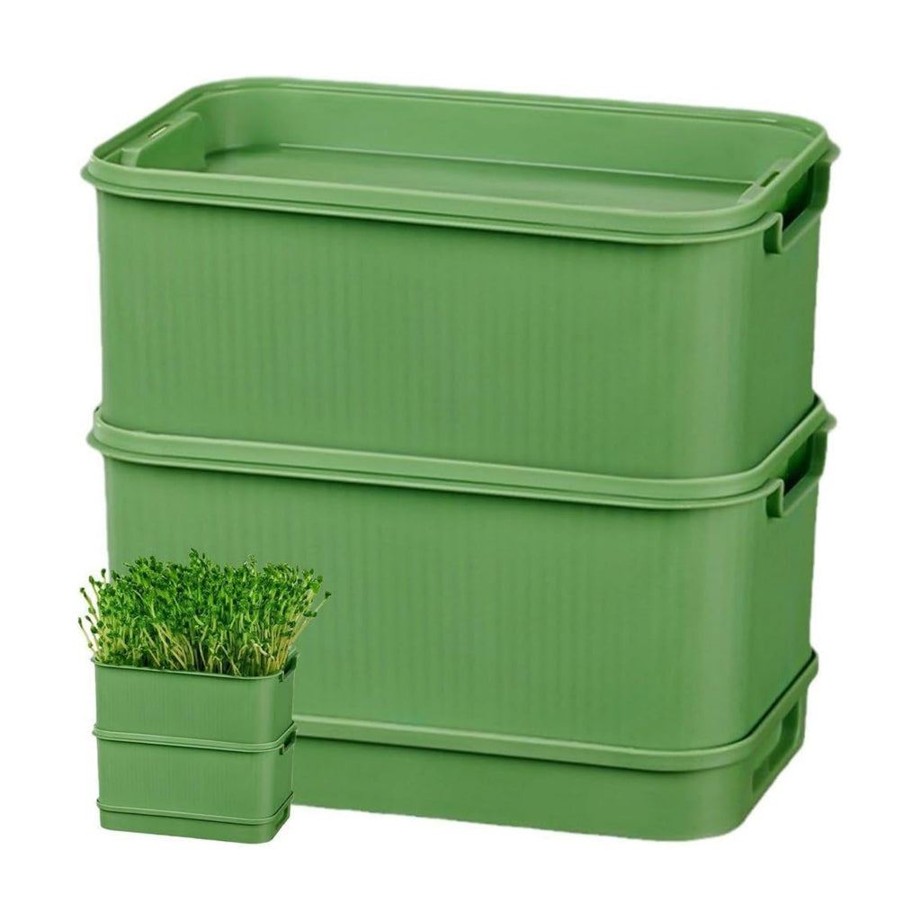 Seed Sprouter Kit, 2 Tier Seed Sprouting Tray, Hydroponic Propagator Mini Plant Grow Trays, Soil Free Germination Tray