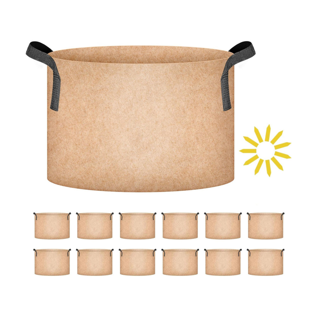 Simple Deluxe 12 Pack 7 Gallon Grow Bags, 300G Vegetable/Flower/Plant Fabric Pots with Handles, Heavy Duty Thickened