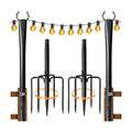 2 Pack String Light Poles for Outside, Adjustable Metal Patio Light Poles
