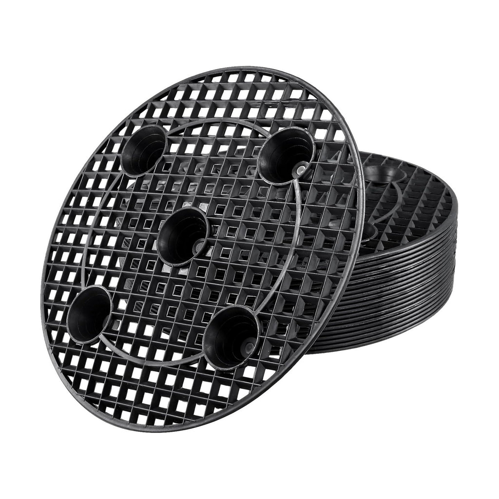 20 PCS 12 Inch Black Plant Level Pot Elevator, Plastic Plant Risers, Round Flower Pot Holder for Indoor Outdoor Gardens