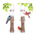 Metal Bird Feeder Tube Hanging Wild Bird Seed Feeder Aluminum Six Port Bird Feeders,1.4 mm Extra Thick Solid Tube Transparent with Steel Hanger Great for Attracting Birds (Antique Copper 2PK)