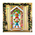 BlissYard Christmas Door Cover Gingerbread Trio 35 x 71 Inch
