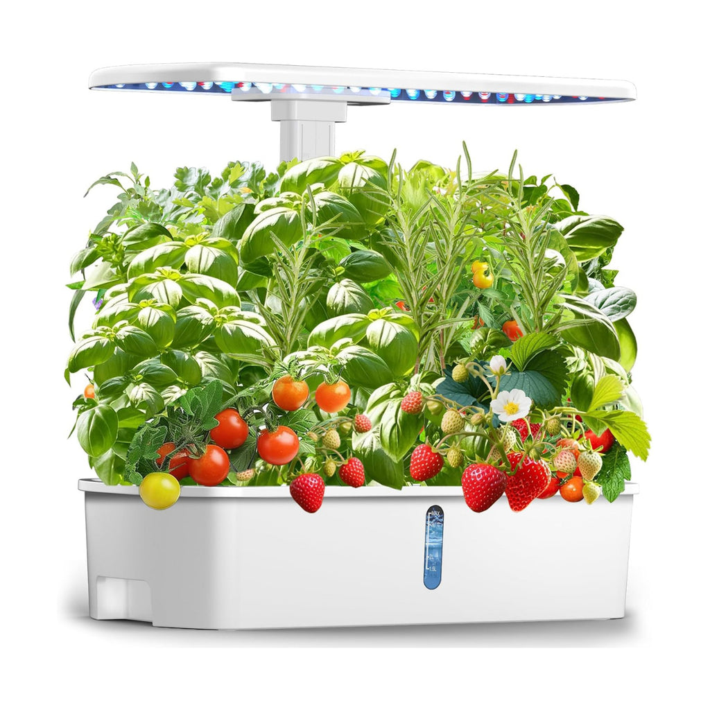 Hydroponics Growing System Kit 12 Pods, Indoor Garden with LED Grow Light | Hydroponic Herb Garden Kit Indoor with 24W