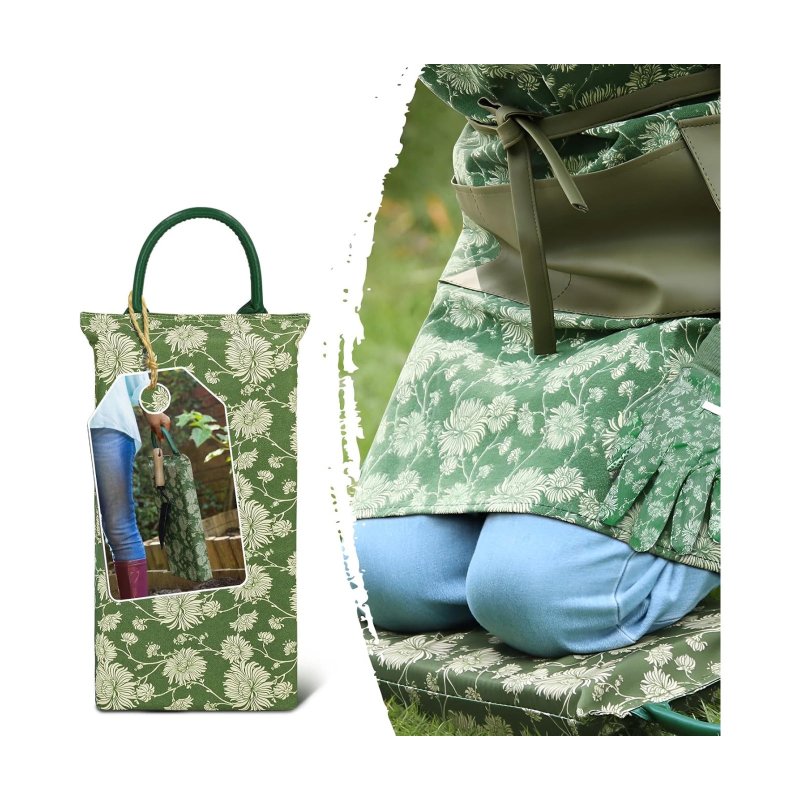 Gardening Foam Kneeling Pad Set, Gardening Gifts for Women Gardeners, Elegant Pattern Garden Knee Pad Set, Charming