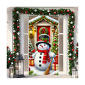 BlissYard Christmas Door Cover Snowman Lantern 35x71 Inch Polyester