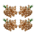 Lystaii 200pcs Artificial Holly Berries Mini 10 mm Christmas Fake Berries with Wire Stems Artificial Berry Fake Berry Stems Picks for Christmas Tree Decorations Wreath Party (Gold and Green Stems)