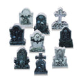 Kathfly 9 Pcs Halloween Tombstones Figurine Mini Village Tombstone, Spooky
