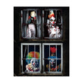 Patelai 4 Pcs Scary Halloween Clown Curtain Window Silhouette Decoration
