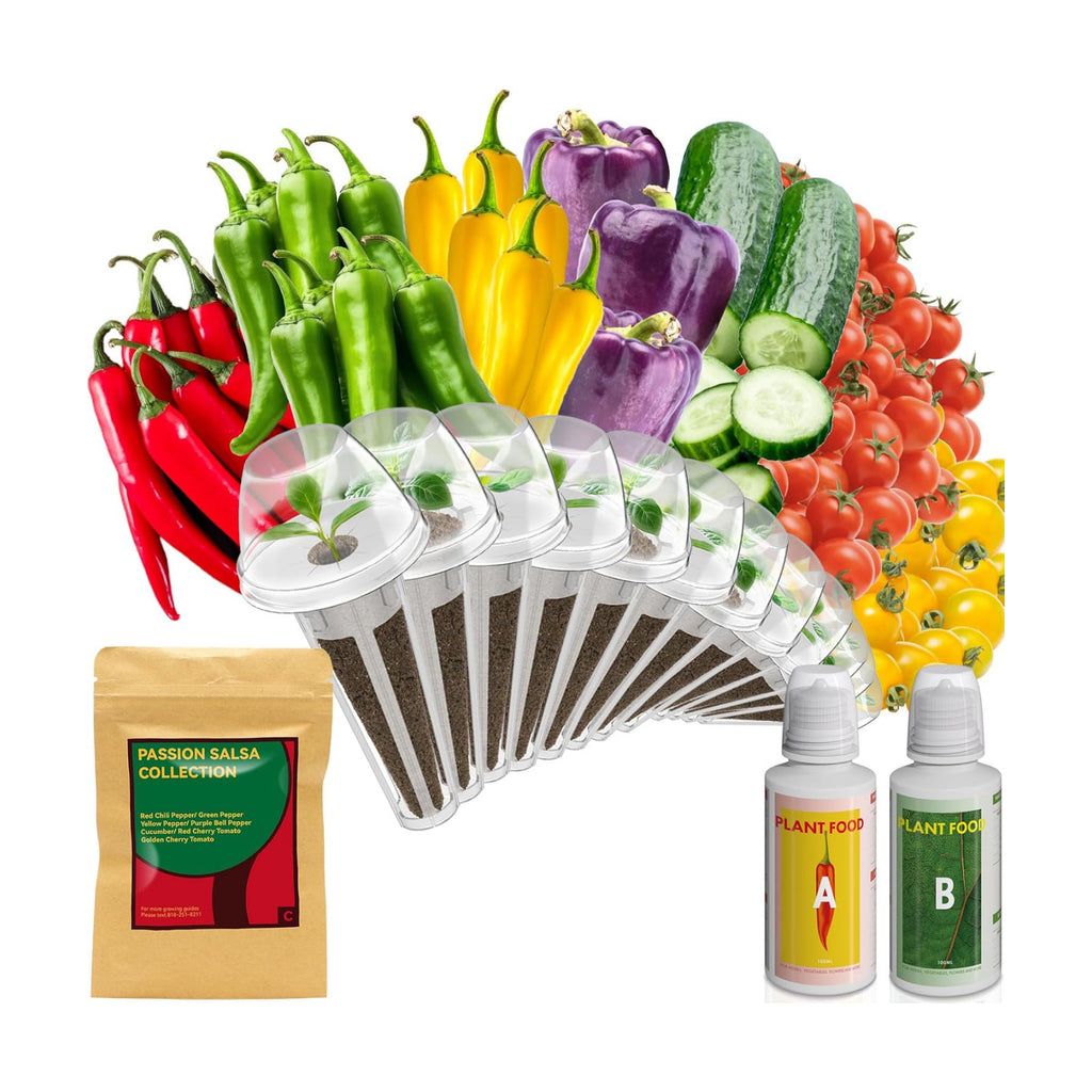 inbloom Passion Salsa Seed Pod Kit for AeroGarden, 12 Pods Hydroponic Supply with Vegetable Seeds of Red Chili,Green