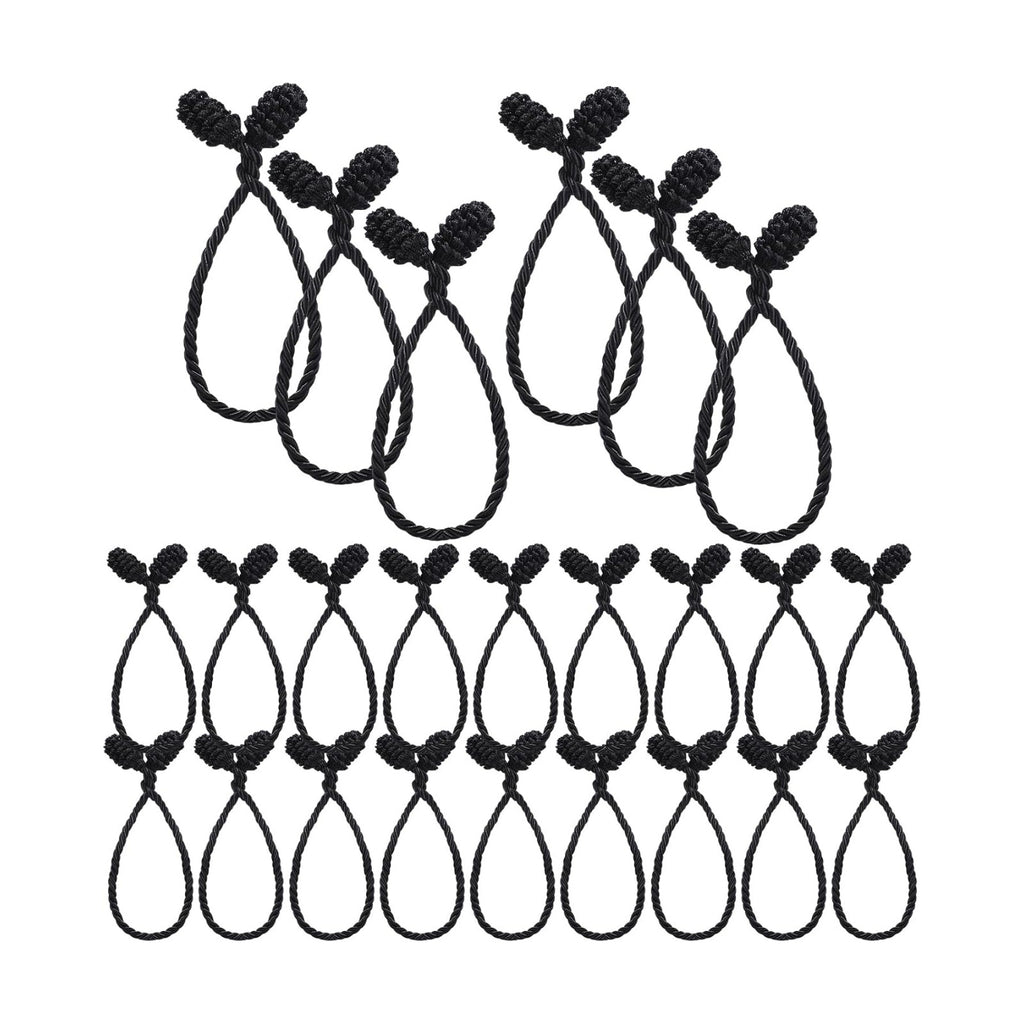 Shappy 24 Pieces Christmas Garland Ties for Banister Reusable, Black
