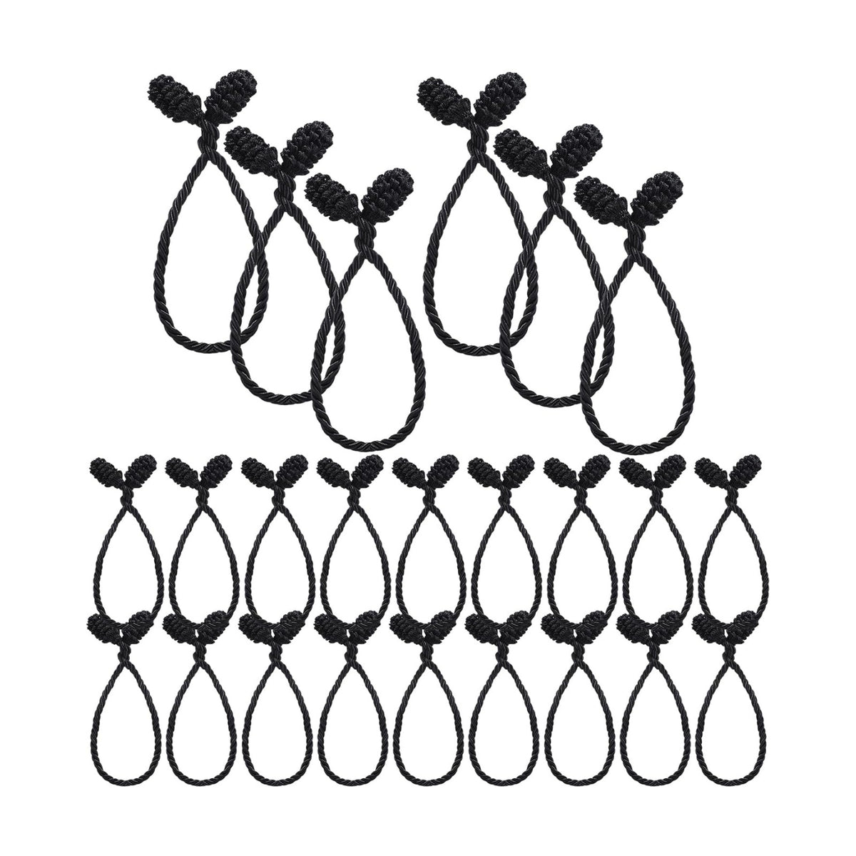 Shappy 24 Pieces Christmas Garland Ties for Banister Reusable, Black