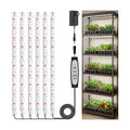 SDOVUERC 16'' 6 Bars Grow Light Strips for Indoor Plants with Auto ON/Off Timer 6/12/18H, 5 Dimmable Levels for Shelves