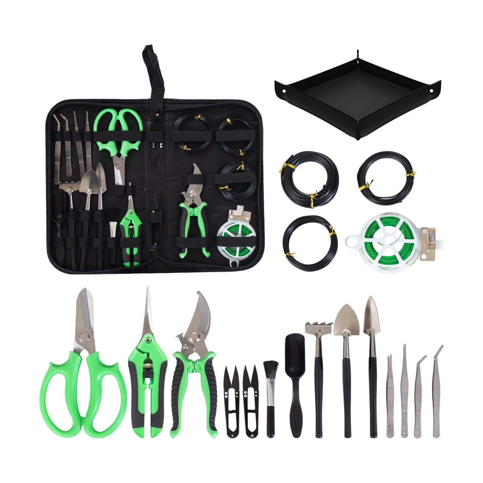 Bonsai Tools Kit 20 Pcs Garden Tools Set for Starters, Gardening Gifts for Women Men Includes Bonsai Wire Kit, Plant