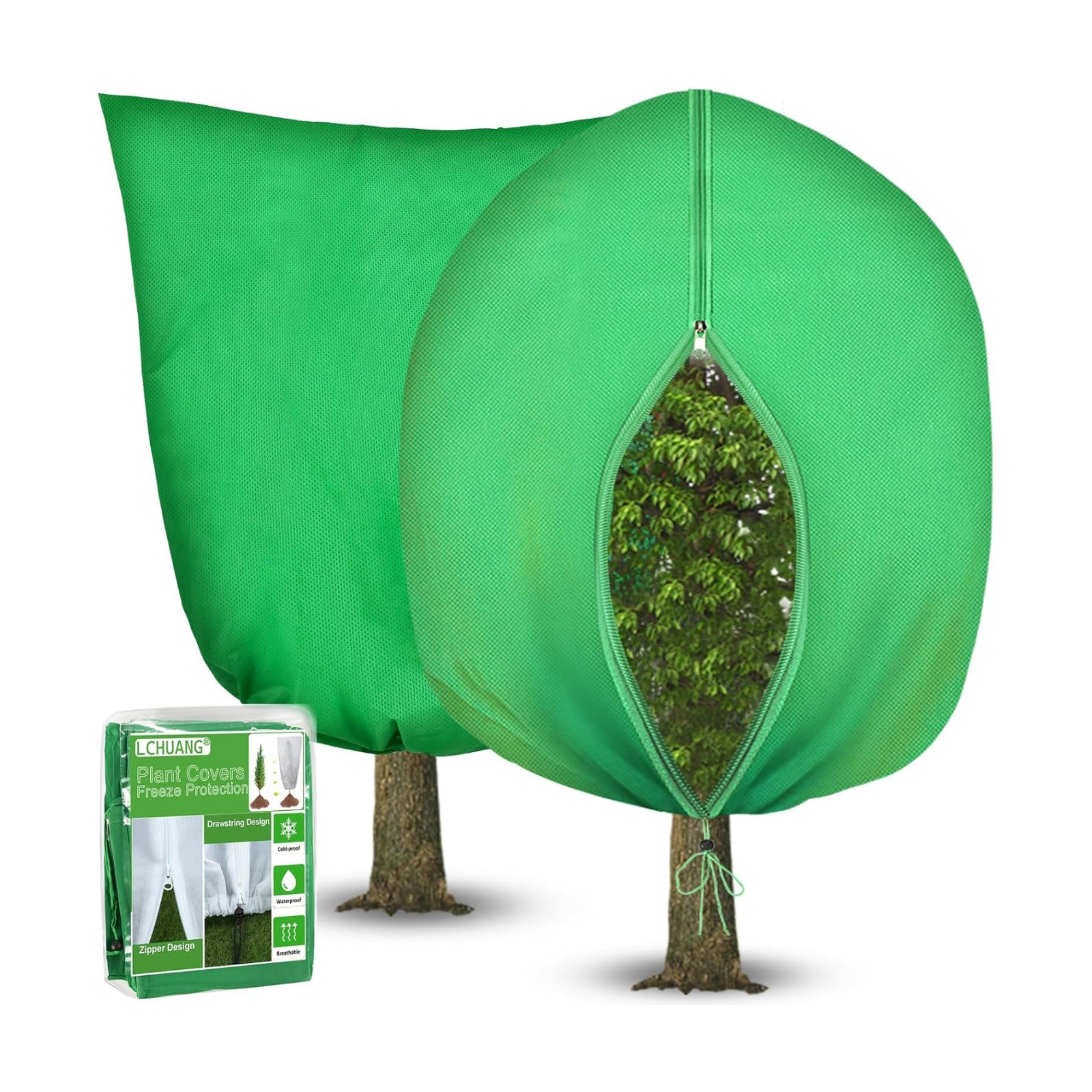 LCHUANG 2Pack Winter Plant Covers Freeze Protection - 71" x 63" Large Thickened Frost Blankets for Plants Fruit Tree