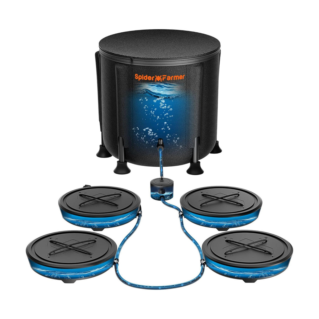 Spider Farmer 4 Pot Gravity-Fed Self Watering System, Automatic Watering | Equipped with 13 Gallon Reservoir & 5 Gallon