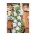 6FT Artificial Eucalyptus White Flower Garland with Roses & Baby's Breath