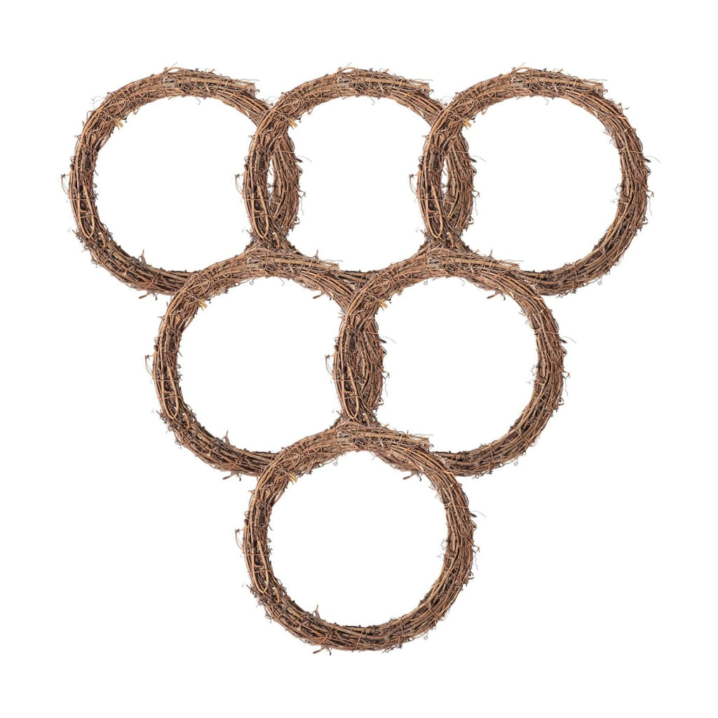 6 Pcs Grapevine Wreath 10 inch - DIY Crafts Natural Grapevine Twig Vines, Vines Garland Wreaths for Wedding House Holiday Door Vase Wall Decor