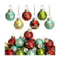 24 Pcs Christmas Mini Glass Ball Ornaments, Mini Glitter Xmas Hanging Balls
