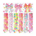 6 Rolls 30 Yards Valentine's Day Ribbons Conversation Heart Wired Wrapping Crafts Valentine Edge Ribbon Wreath Decorations for Gift Wrap DIY Crafts Wedding Birthday Party Decoration