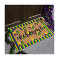 Tinideya 2 Pcs Mardi Gras Layered Welcome Mat for Front Door