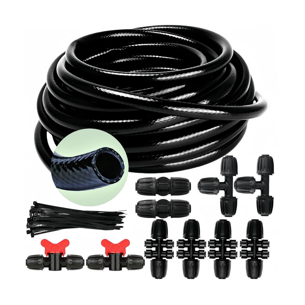 1/2in. Drip Irrigation Tubing - 50FT Drip Line Irrigation System Parts for Garden(Includes 1/2" Straight