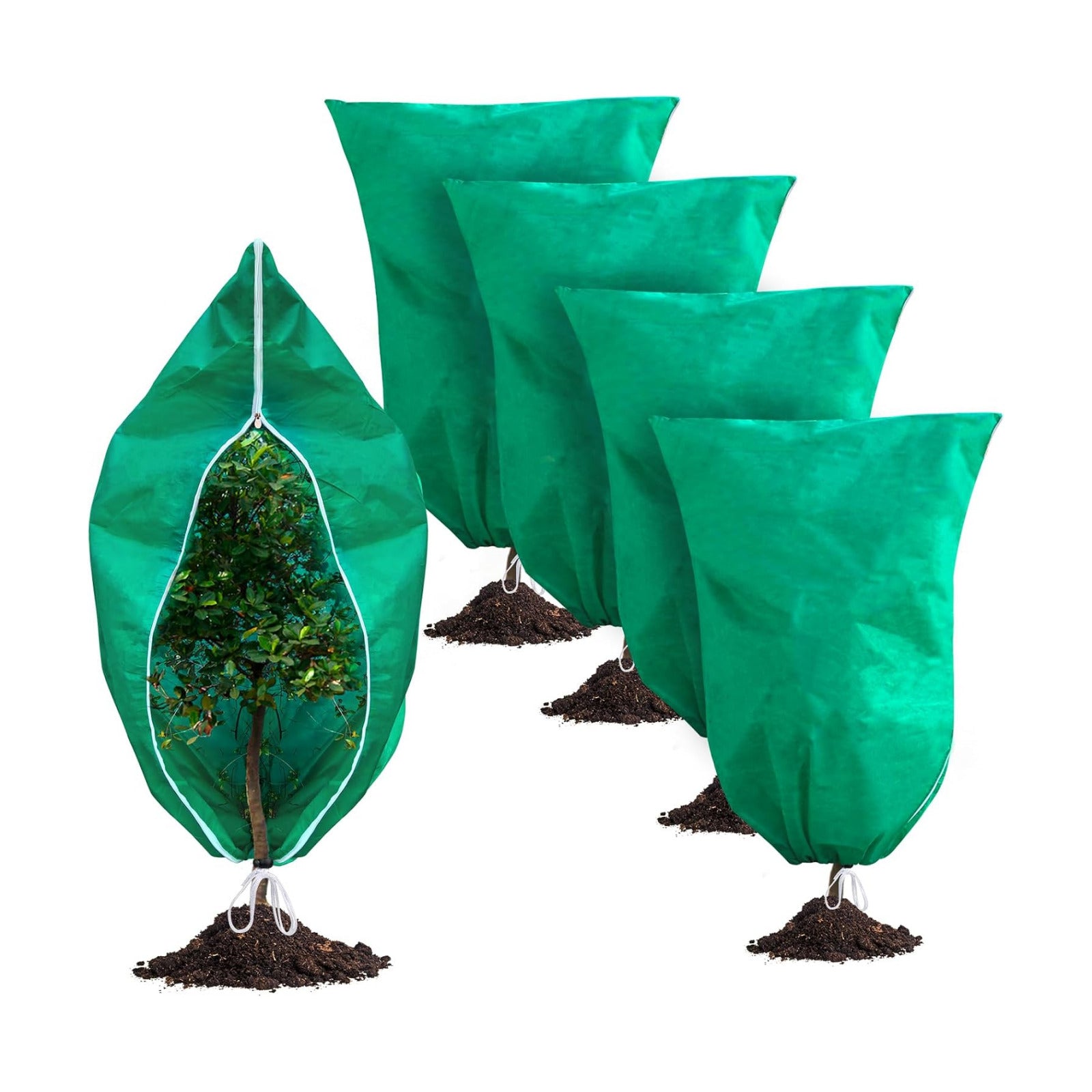 Phopich 4 Pack Plant Covers Freeze Protection 32''W x 48''H 2.5oz/yd² | Winter Tree Frost Blankets Frost Cloths