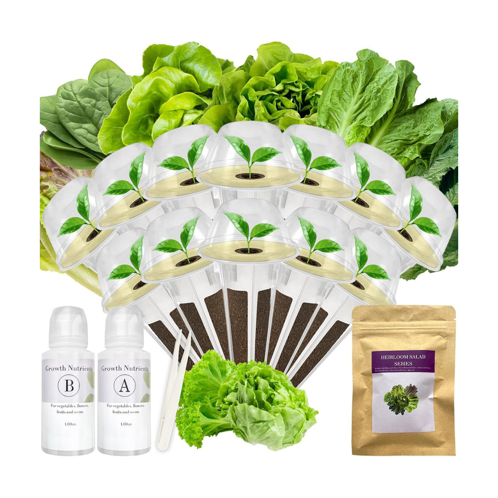 Salad Greens Seed Pod Kit for AeroGarden, iDoo, Ahopegarden, MUFGA with Red/Green Romain/American