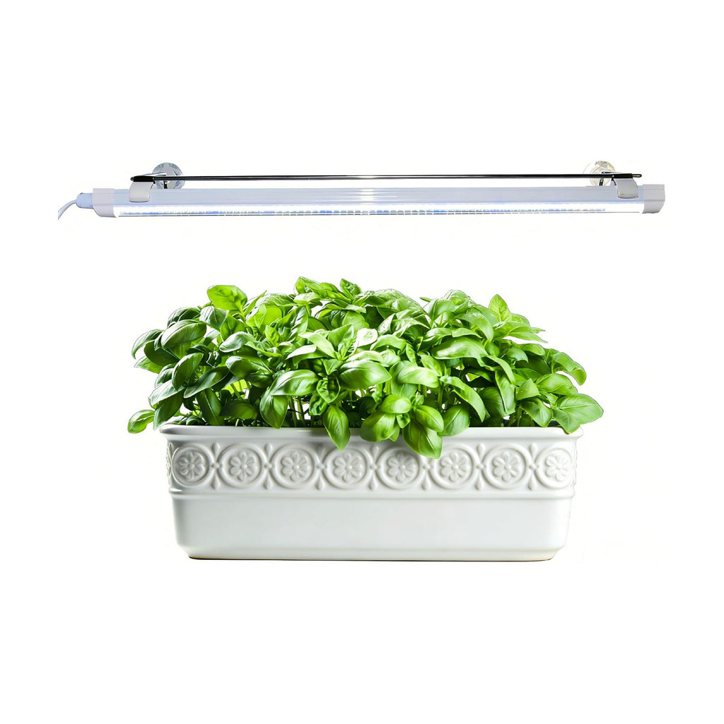 2FT Suction Cup Style Plant Grow Light,12W, LED Grow Lamp Fixture on wall, Seed Starter kit, 6500K Cool White, Enhanced