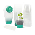 Sankoly 30 Packs Clear Nursery Pots with Plant Labels 3 Inch Plastic Plant Pot with Humidity Domes Silicone Base and Drainage Holes Reusable Seedling Pots