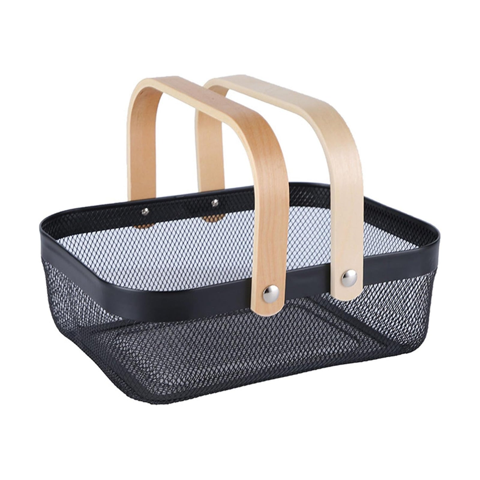 AJIODA Metal Mesh Steel Basket, Storage Organizer Basket Garden Harvest Basket Multi-functional Kitchen Fruit Baskets
