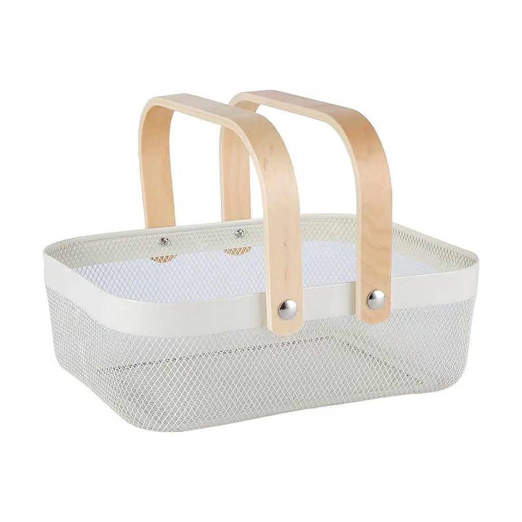 AJIODA Metal Mesh Steel Basket, Storage Organizer Basket Garden Harvest Basket Multi-functional Kitchen Fruit Baskets