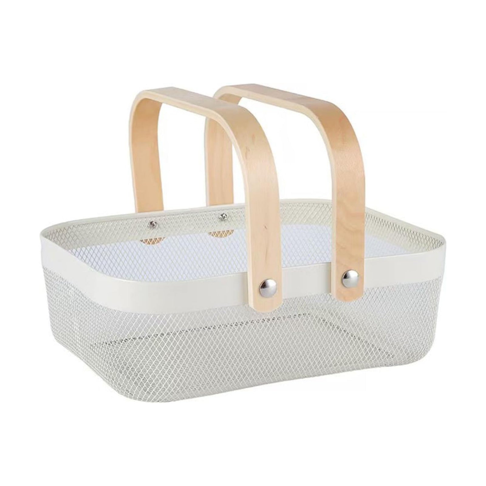 AJIODA Metal Mesh Steel Basket, Storage Organizer Basket Garden Harvest Basket Multi-functional Kitchen Fruit Baskets