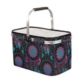 40L Large Collapsible Market Basket - Aluminum Frame | Poly Fabric | Convenient Fold Flat Design | Reusable