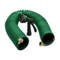 AUTOMAN Coil Garden Hose 50 ft, EVA Curly Water Hose with Brass Connectors, Recoil Garden Water Hose,Includes 7-Pattern