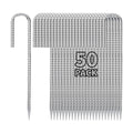 Besitu 12 inch Fence Stakes Heavy Duty 50-Pack J Hook Rebar Ground Stakes Anchor Galvanized Tent Stakes for Outdoor Decorations Inflatables Metal Stakes for Wire Fencing