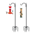 FEED GARDEN Short Shepherds Hooks for Outdoor, 48 Inch Bird Feeder Pole with 5 Prongs Base, Heavy Duty Shepherds Hook Garden Hook for Hummingbird Feeder, Hanging Lantern, Plant Baskets, 2 Pack