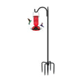 FEED GARDEN Short Shepherds Hooks for Outdoor, 48 Inch Bird Feeder Pole with 5 Prongs Base, Heavy Duty Shepherds Hook Garden Hook for Hummingbird Feeder, Hanging Lantern, Plant Baskets,1 Pack